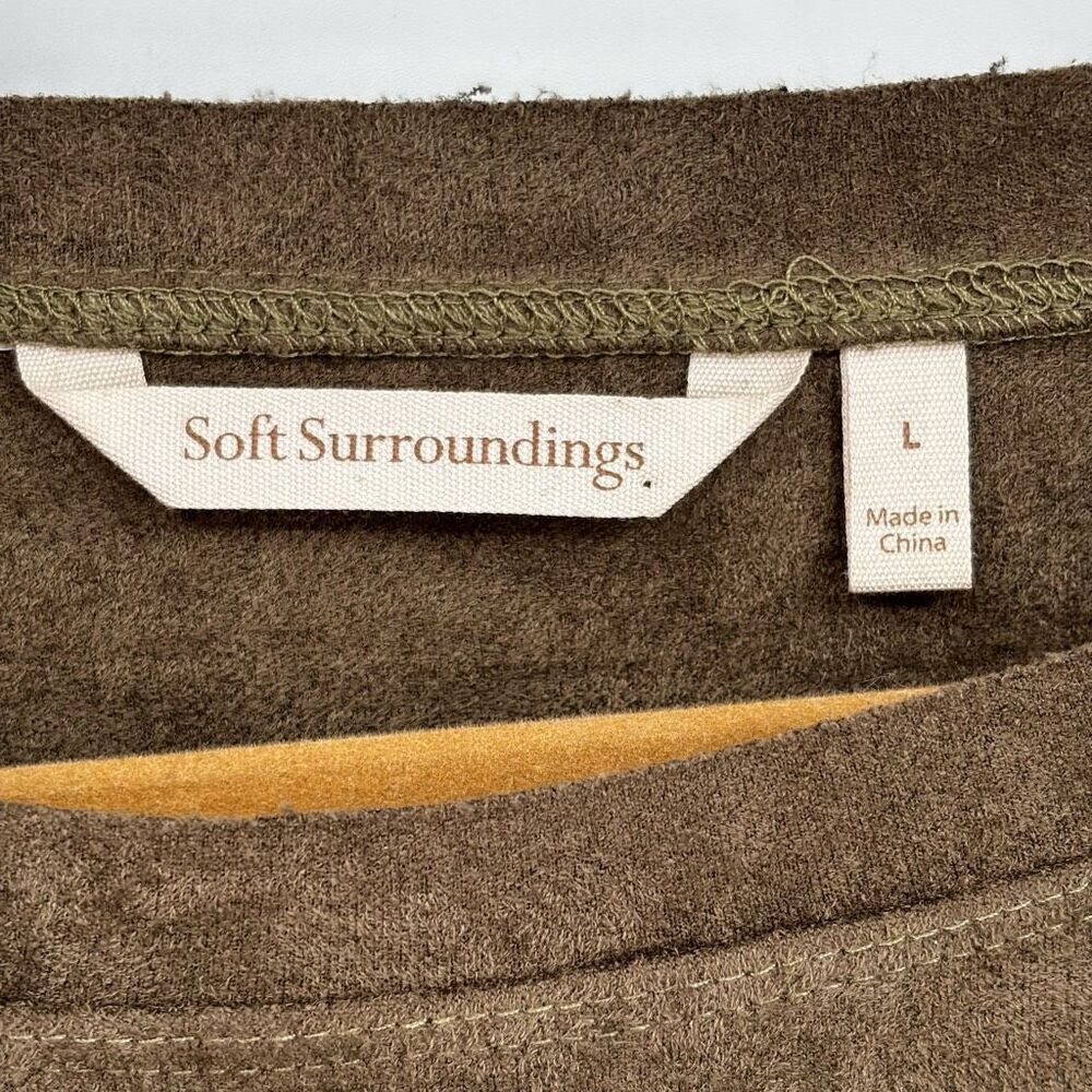 Soft Surroundings Suede Patchwork Section Dress W… - image 2